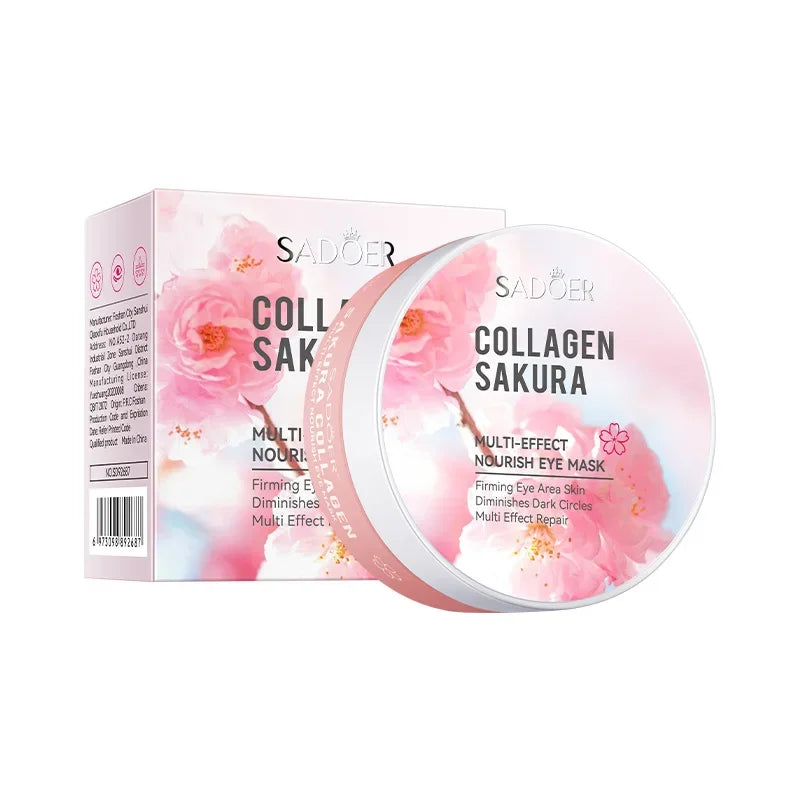 SADOER Sakura Collagen Eye Masks 60 Pcs – Firming Patches Collagen Eye Mask HIP