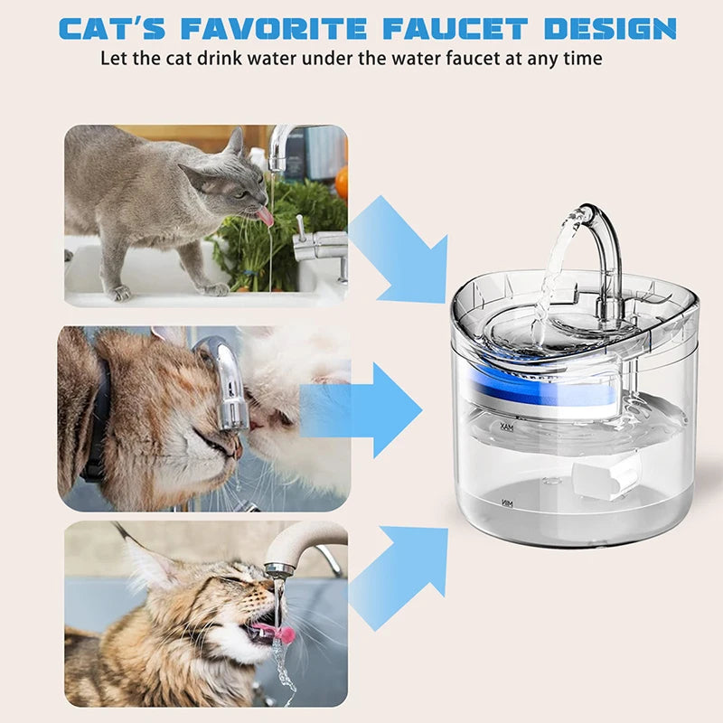 Automatic Cat Dog Water 2L Well With Water Tap Dog Water Sp Ender Transparent Filter Drinker Pet Sensor Drink Food Automatic HIP