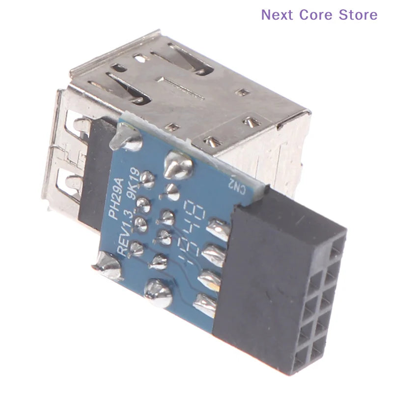 9-Pin Motherboard to Dual USB 2.0 Female Header Adapter USB Header Adapter HIP