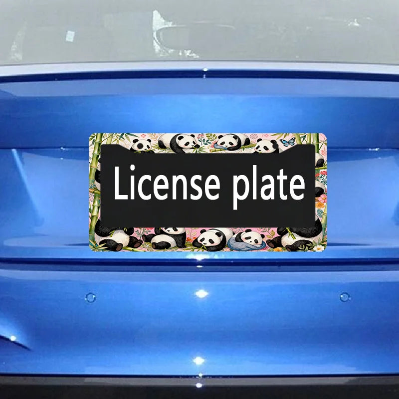 Metal Panda License Plate Frame – 2D Flat Car Accessory License Plate Frame HIP