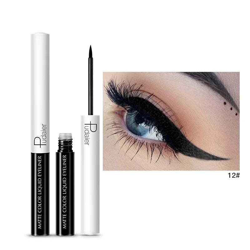 15 Color Long Lasting Liquid Eyeliner Makeup Waterproof Fast Dry Liquid Eyeliner Matte Multicolor Eye Liner HIP 12
