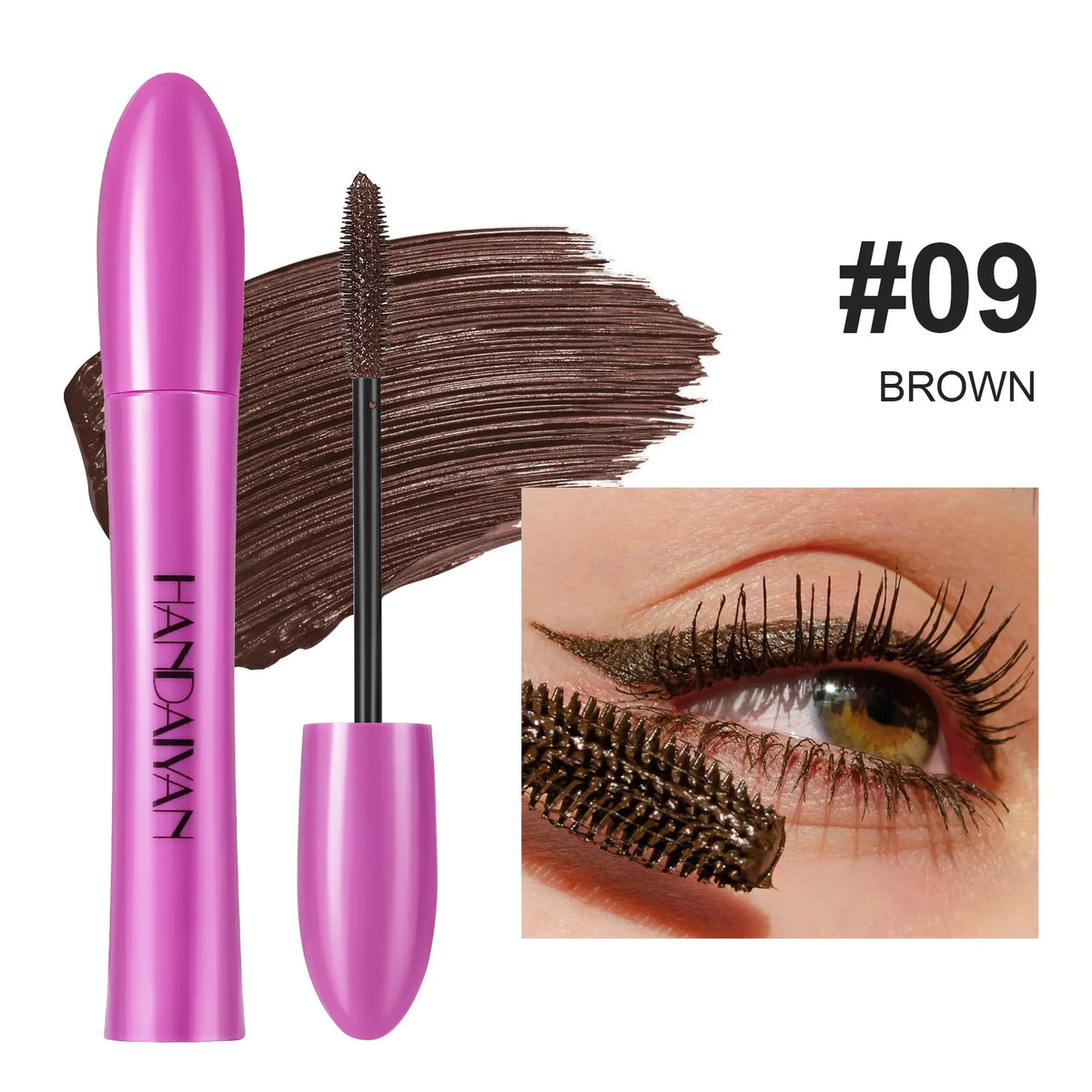 Pink Brown Eyelashes Mascara Colorful Stage Makeup Colored Mascara Cream Blue Green Lasting Waterproof Mascara Curling Eyelashes HIP 09 Brown