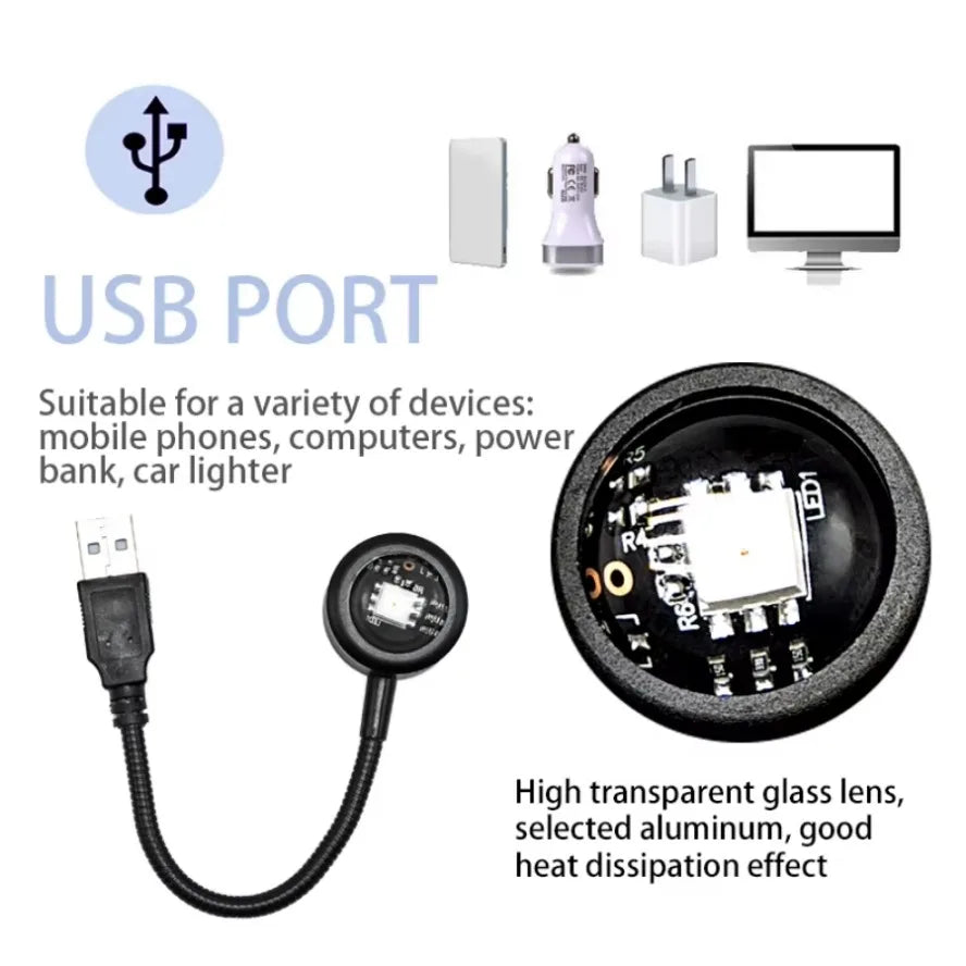 Led 5V Colorful USB Sunset Lamp Projector Home Decor Night Light Portable Mood Light for Living Room Wall Photography Neon Light HIP