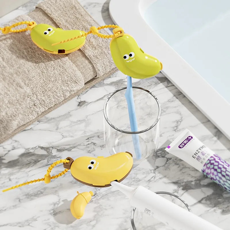 Banana Toothbrush Cap & Toothpaste Box – Travel Essential Toothbrush Travel Case HIP