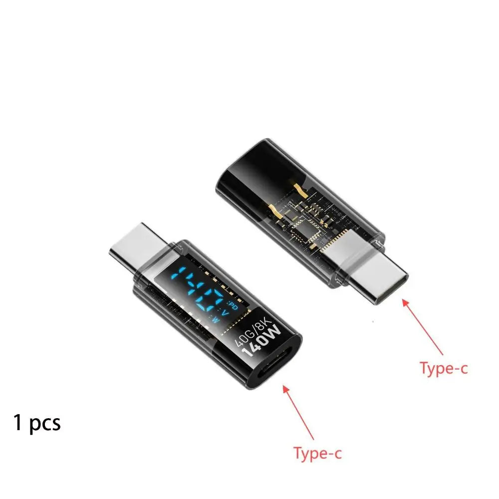 140W USB-C Adapter 40Gbps LED Display | PD3.0 Type-C Connector USB-C Adapter HIP Black-1