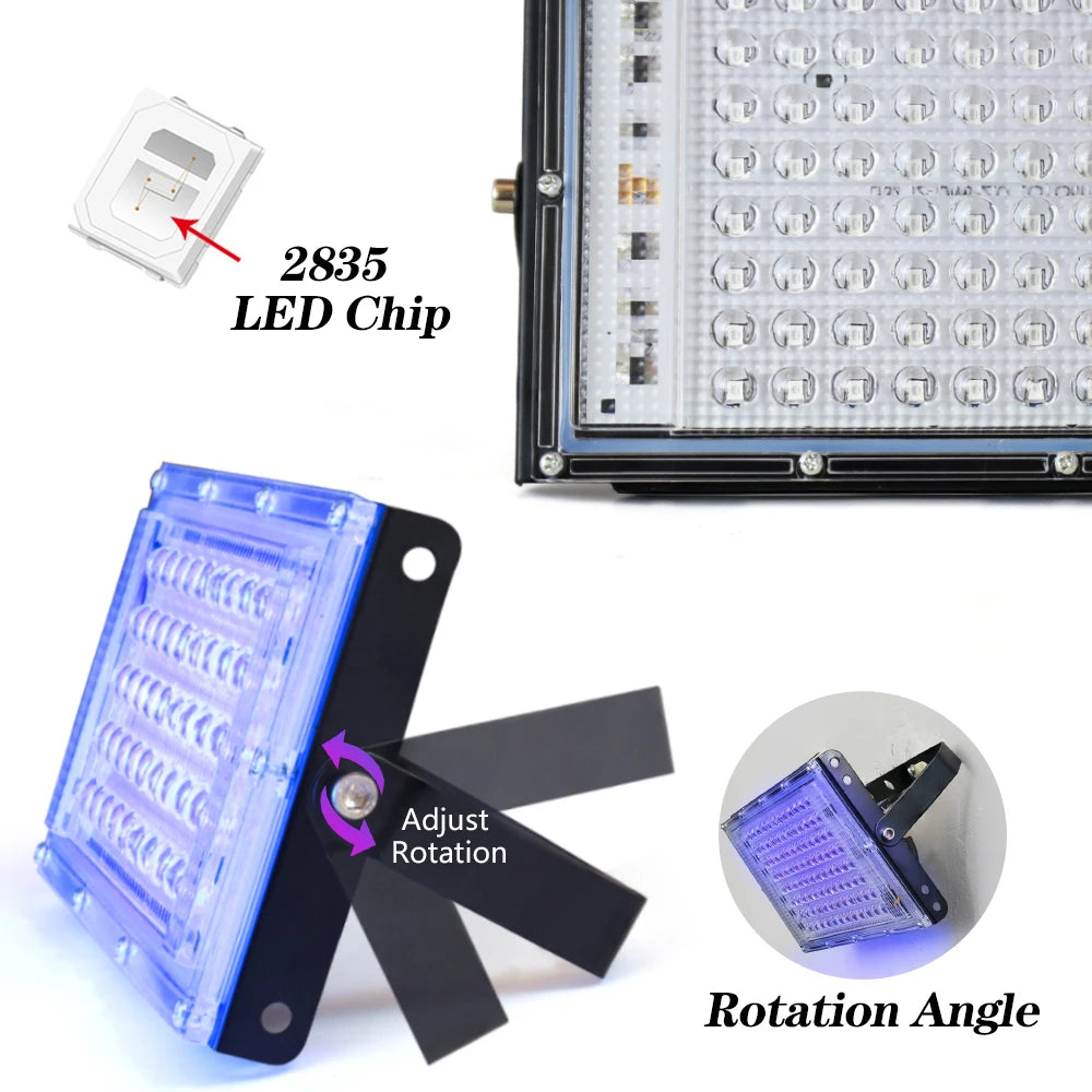 UV LED Floodlight 50W 100W 150W | 395nm Stage Blacklight UV Stage Floodlight HIP