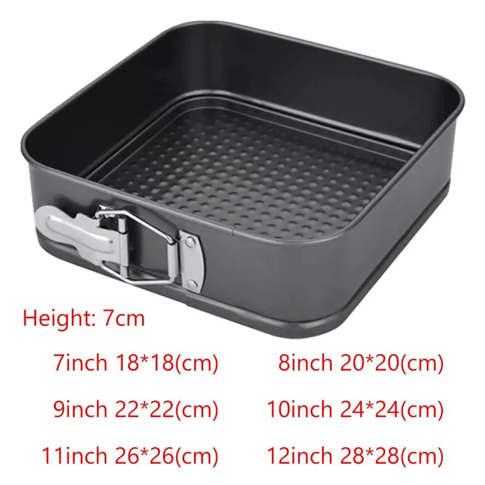 Non-Stick Carbon Steel Square Springform Cake Pan 7–12 Inch Cake Baking Pan HIP