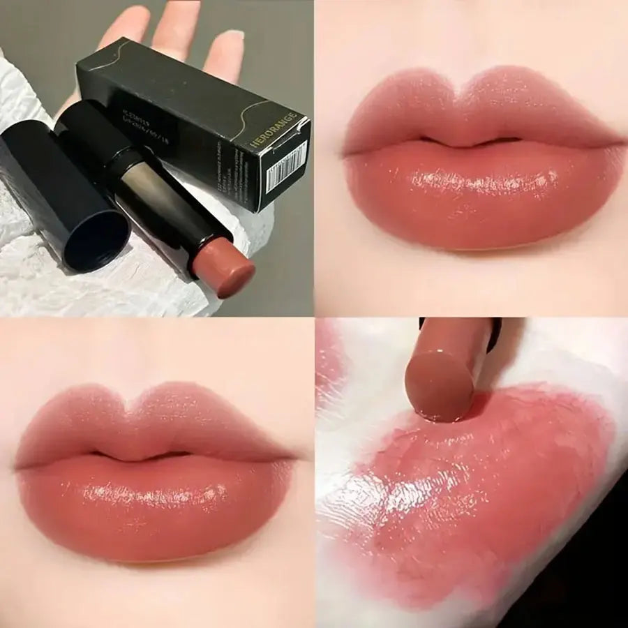 Lipstick Red Brown Lipstick Waterproof Moisturizing Mirror Lip Gloss Natural Long-Lasting Makeup Valentine's Day Gift HIP Color01