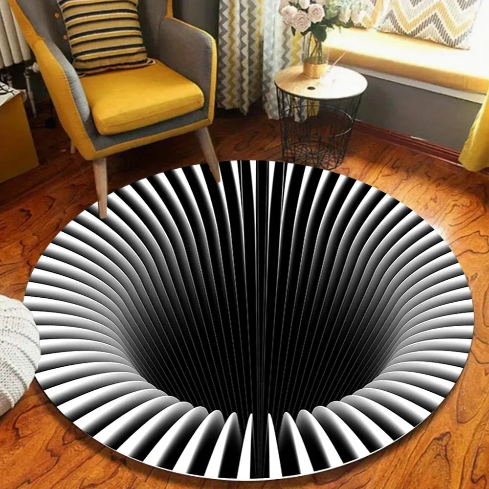 Round Non-Slip Flannel Rug – Modern Floor Mat for Home Round Floor Rug HIP