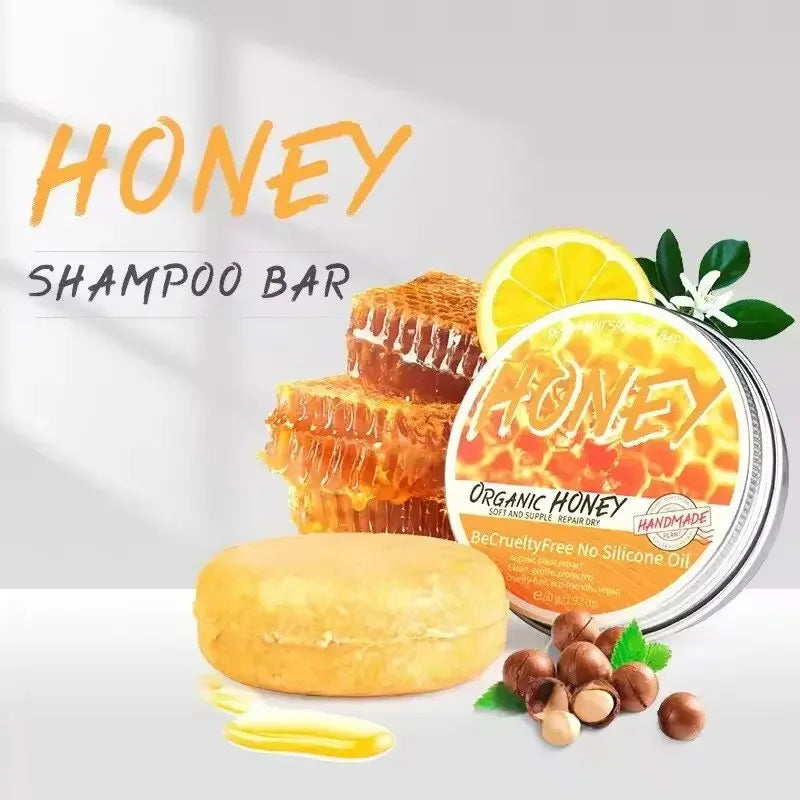 Natural Honey Shampoo Bar – Plant Essence, Soft & Clean Hair Shampoo Soap Bar HIP