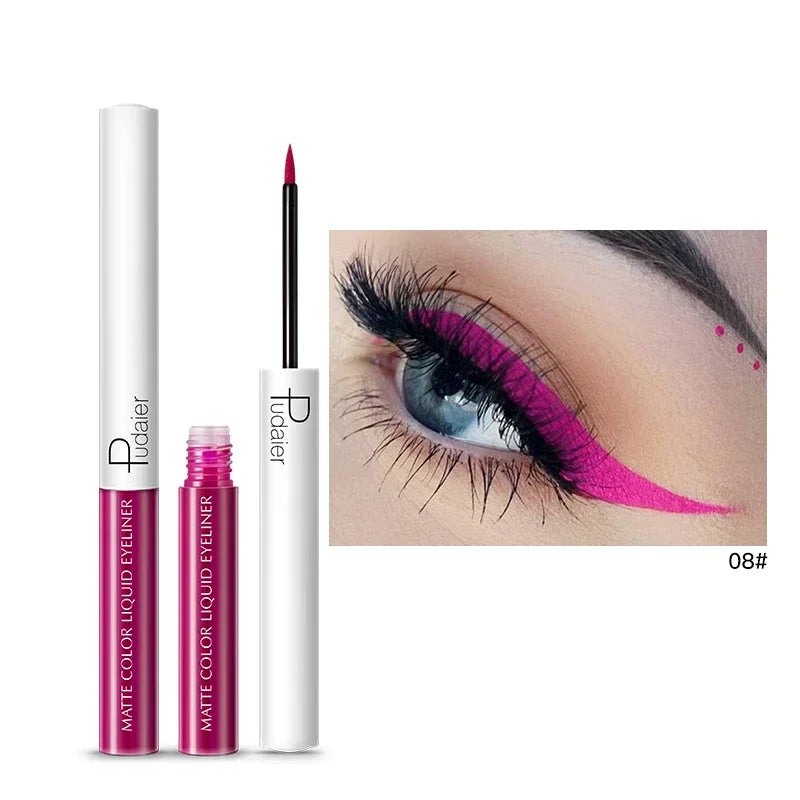 15 Color Long Lasting Liquid Eyeliner Makeup Waterproof Fast Dry Liquid Eyeliner Matte Multicolor Eye Liner HIP 08