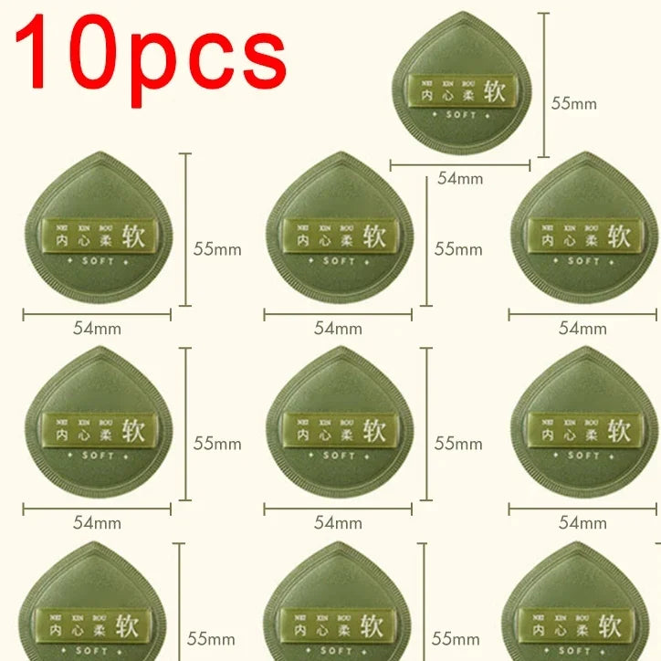 Super Thick Velvet Powder Puff – Wet & Dry Foundation Sponge Makeup Powder Puff HIP A10pcs Green- S