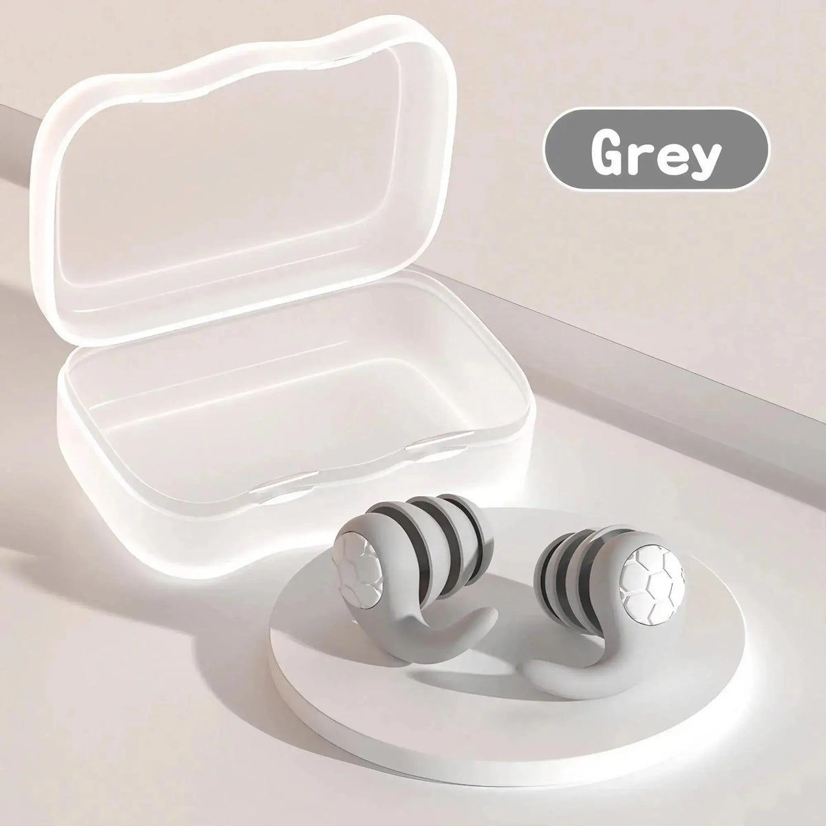 Triple-Layer Silicone Noise-Cancelling Earplugs | Sleep & Travel Silicone Earplugs HIP Gray