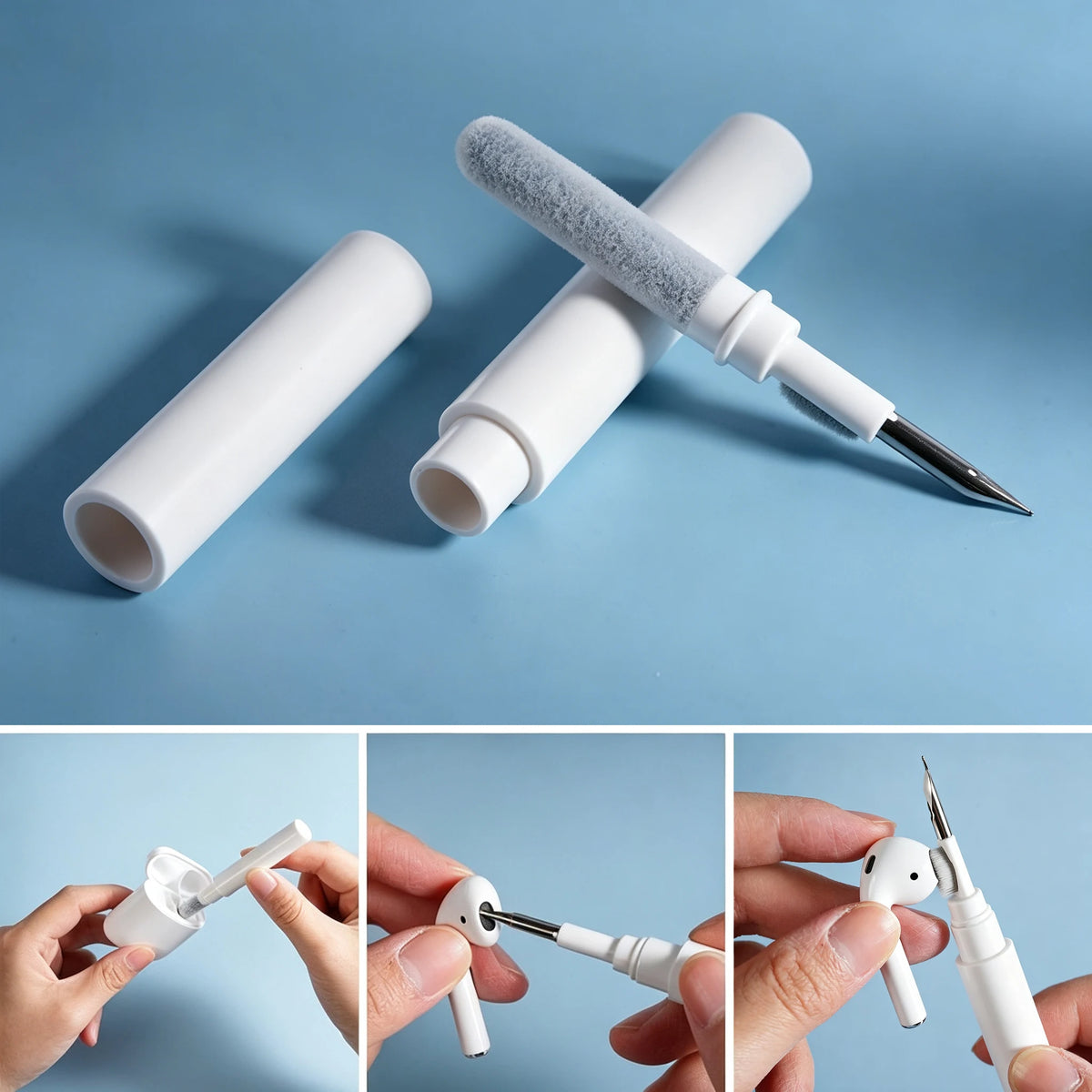 3-in-1 Cleaning Pen for Phone, Earphones & Tablet Device Cleaning Pen HIP