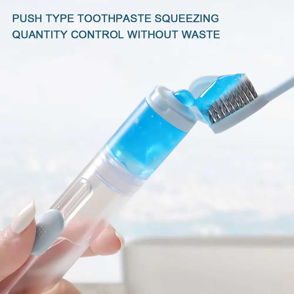 3 In 1 Portable Toothbrush Can Hold Toothpaste Integrated Hygienic Folding Travel Toothbrush Oral Cleaning Tools Easy Carrying HIP