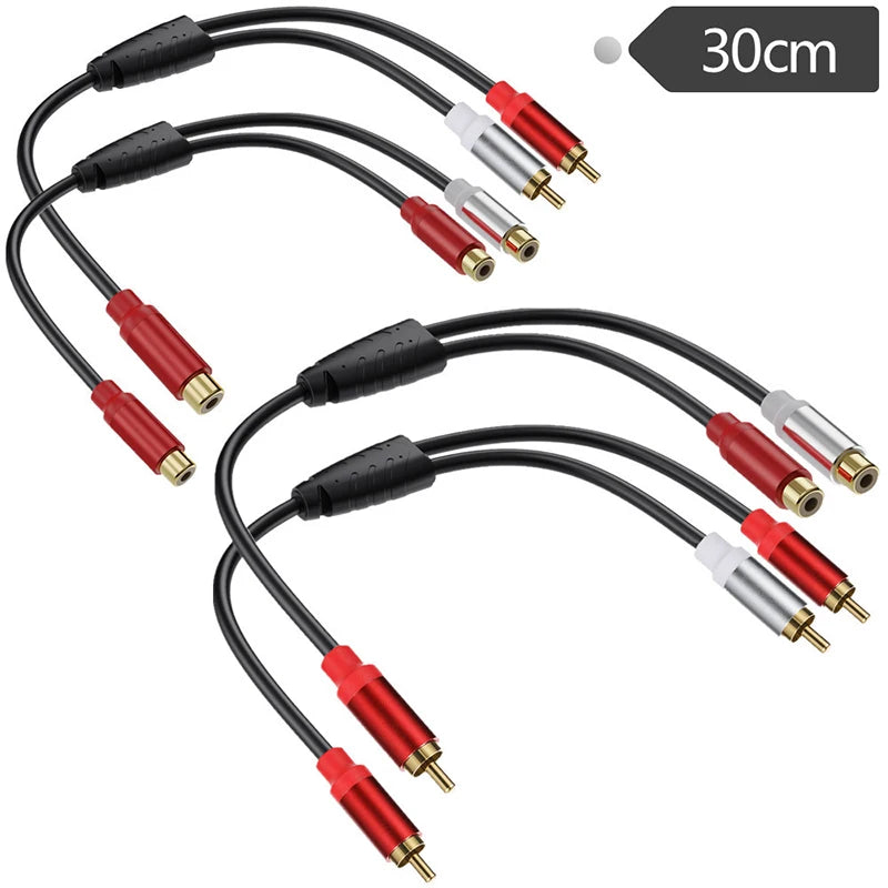 RCA Splitter 1 in 2 Out Male to Female Audio Adapter RCA Audio Adapter HIP