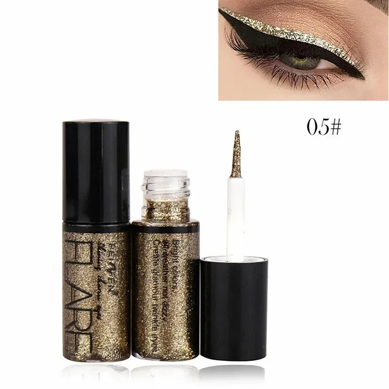 Professional Makeup Silver Rose Gold Color Liquid Glitter Eyeliner New Shiny Eye Liners for Women Eye Pigment Korean Cosmetics HIP 05
