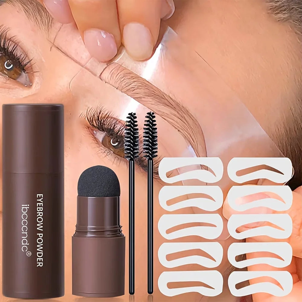 Eyebrow Stamp Stencil Kit 1 Pcs Eye Brow Stamp Shaping Kit Long-Lasting Waterproof Eyebrow Makeup Brow Shape with 10 PCS HIP