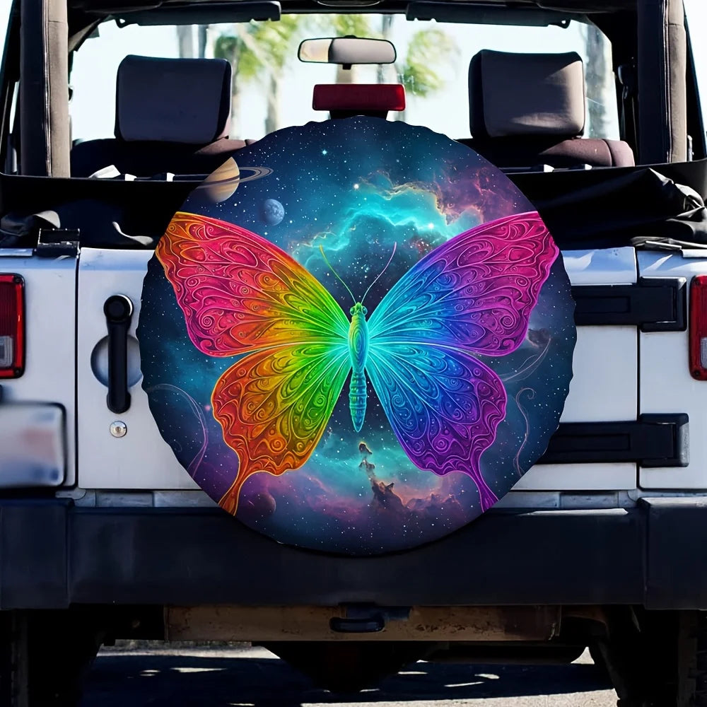 Butterfly RV Tire Cover – Durable Polyester, Universal Fit RV Tire Cover HIP 1 14in