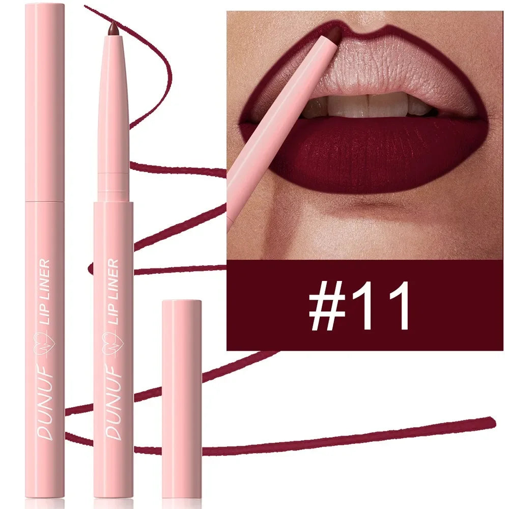 Tapered Nib Lip Liner Pencil Long-Lasting Matte Creamy Plumping Lip Stain Waterproof Natural Nude Brown Slim Lip Liner Makeup HIP 11