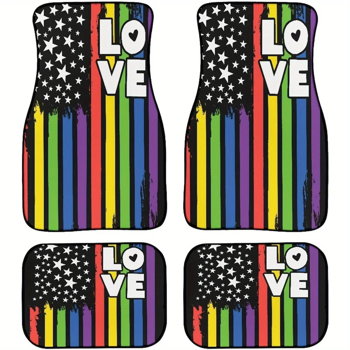 Rainbow Pride Car Floor Mats – 4-Piece Anti-Slip Set Car Floor Mats HIP 1