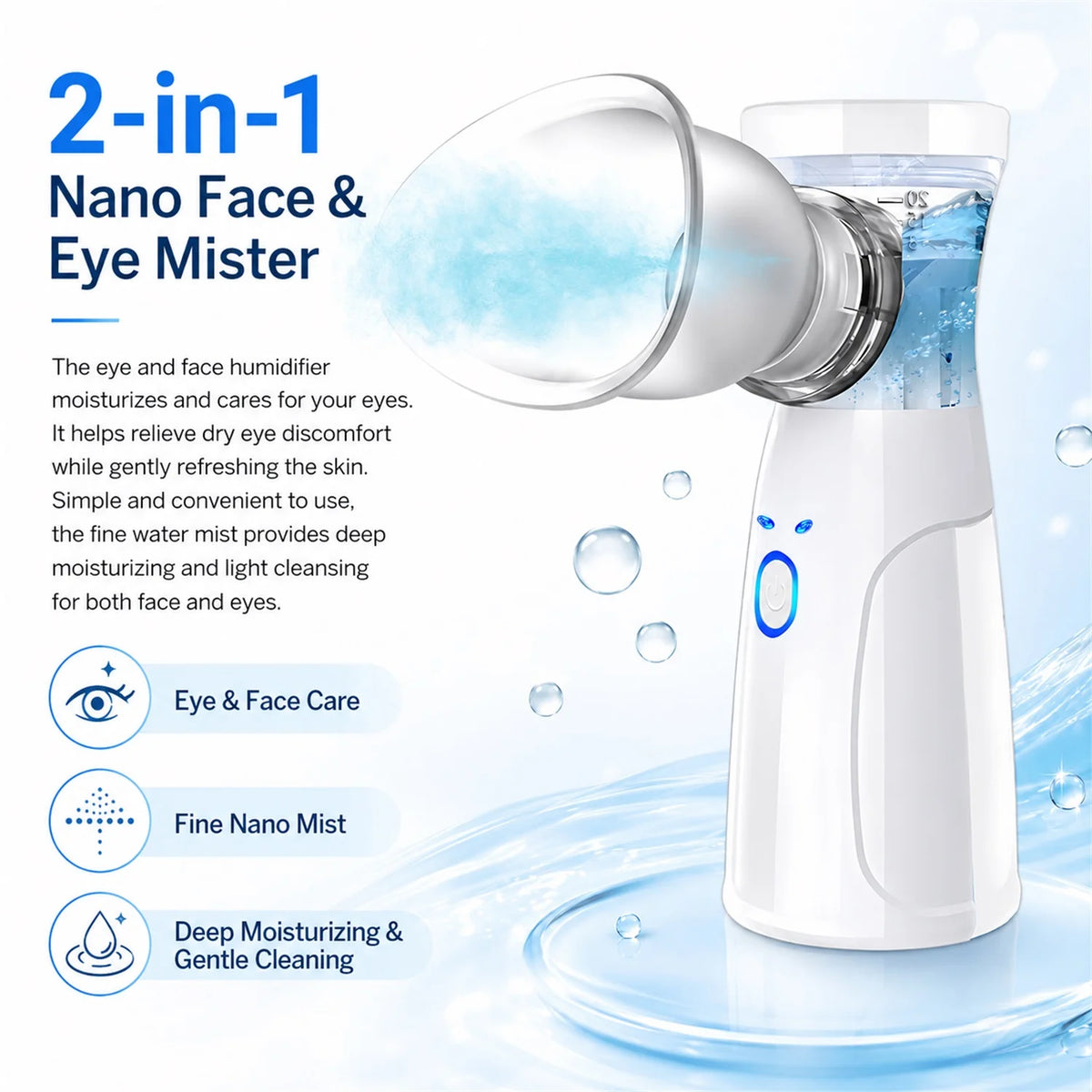 Fireurus Handheld Eye Mist Nebulizer – Hydrating Eye Spa Eye Mist Nebulizer HIP