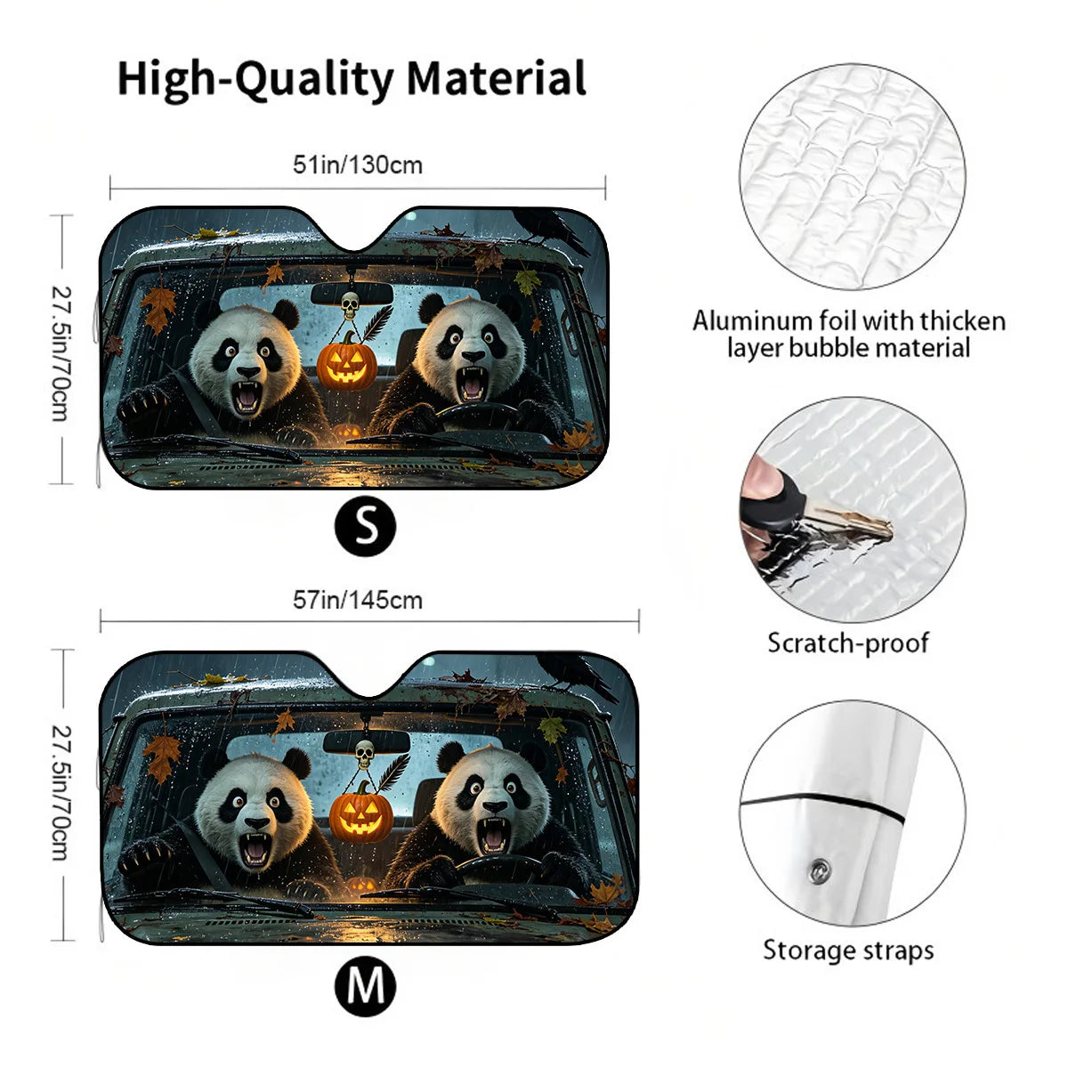 Panda Foldable Car Windshield Sunshade – Cool & Easy Install Car Windshield Sunshade HIP