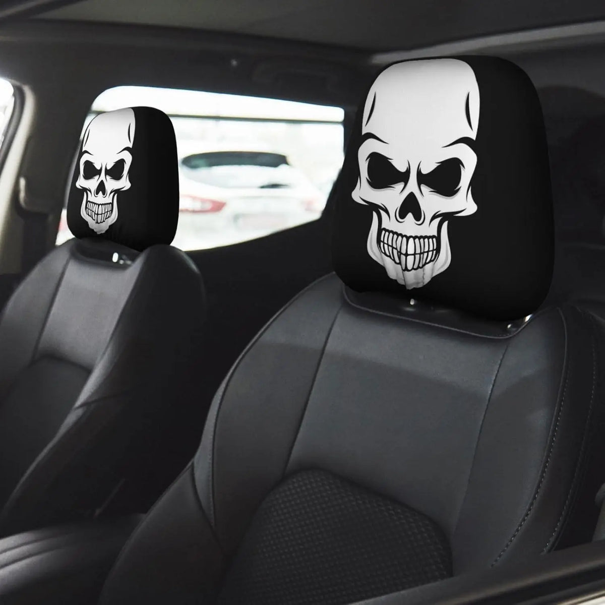 2-Pack Halloween Skull Car Headrest Covers – Universal Fit Car Headrest Cover HIP