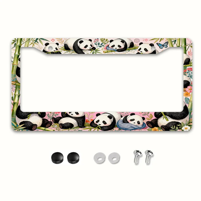 HIP Panda Metal License Plate Frame – 2D Flat Car Accessory License Plate Frame HIP army green