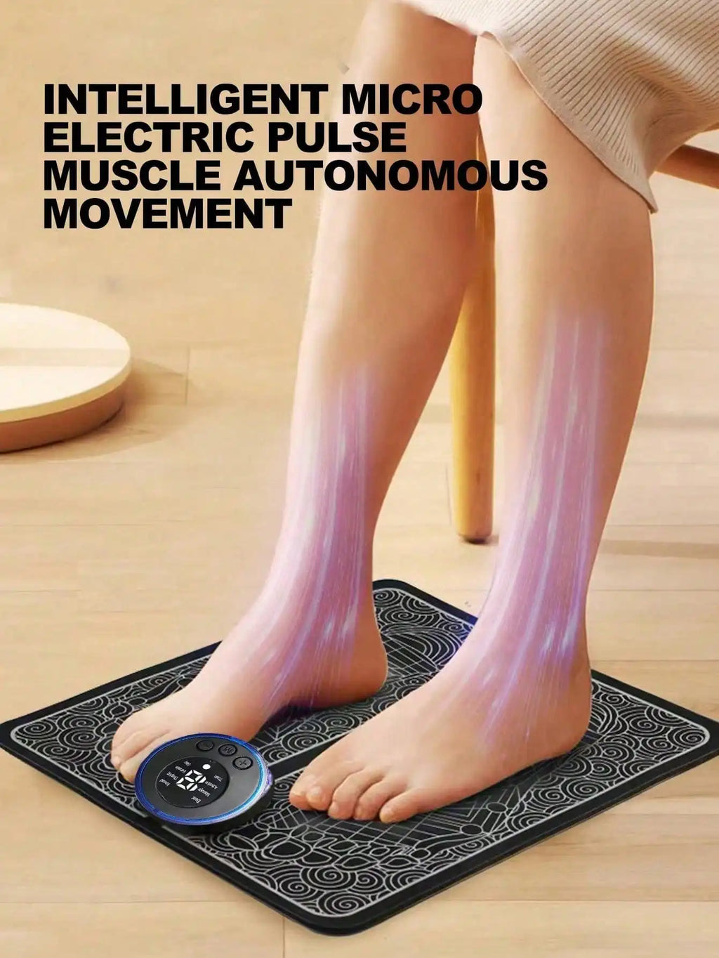 EMS Rechargeable Foot Massager Pad – Electric Relaxation Tool EMS Foot Massager HIP black