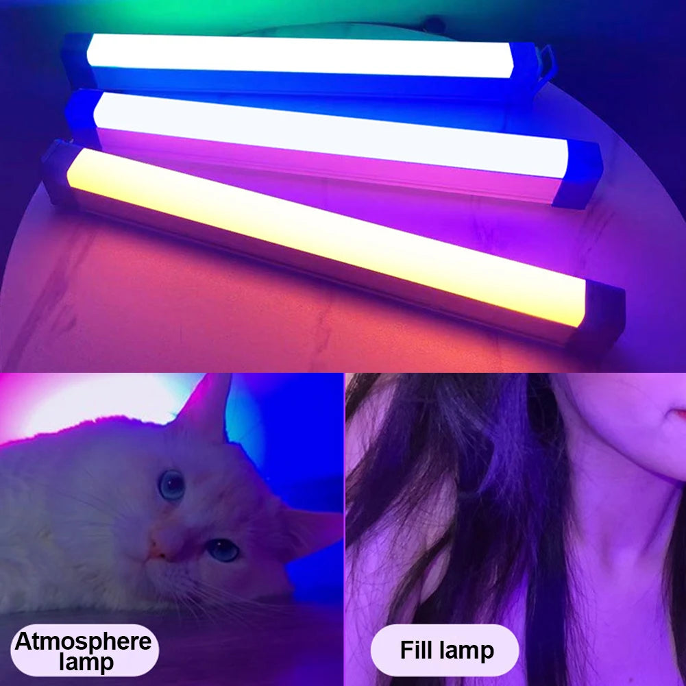 Handheld LED Fill Light LED Video Light Wand USB Rechargable Photography Lighting Adjustable Flash Light RGB Selfie Lamp HIP