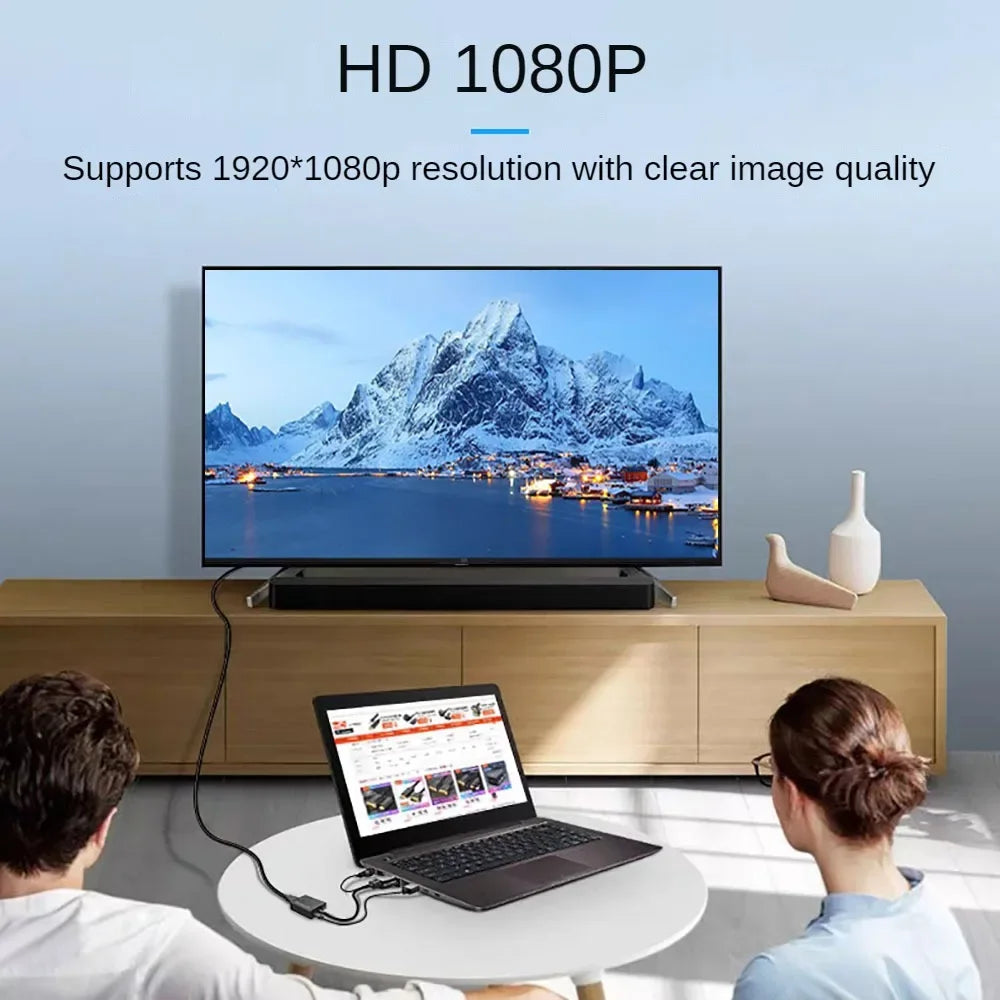HD 1080P VGA to HDMI Converter with Audio Cable – kebidumei Video Signal Converter HIP
