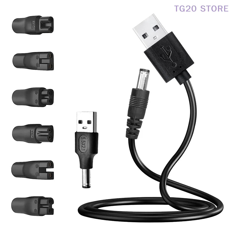 8-Pack 5V USB Replacement Charger Cable for Shavers & Clippers USB Charger Adapter HIP