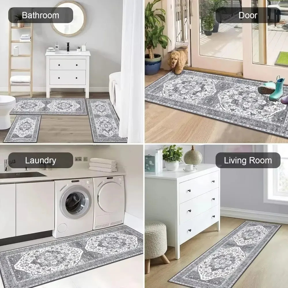 Mandala Runner Rug – Machine Washable, Non-Slip Floor Mat Runner Rug HIP