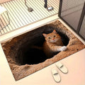 Ginger Cat 3D Optical Illusion Doormat – Anti-Slip Entry Rug Novelty Doormat HIP 1 50x80cm-Felt