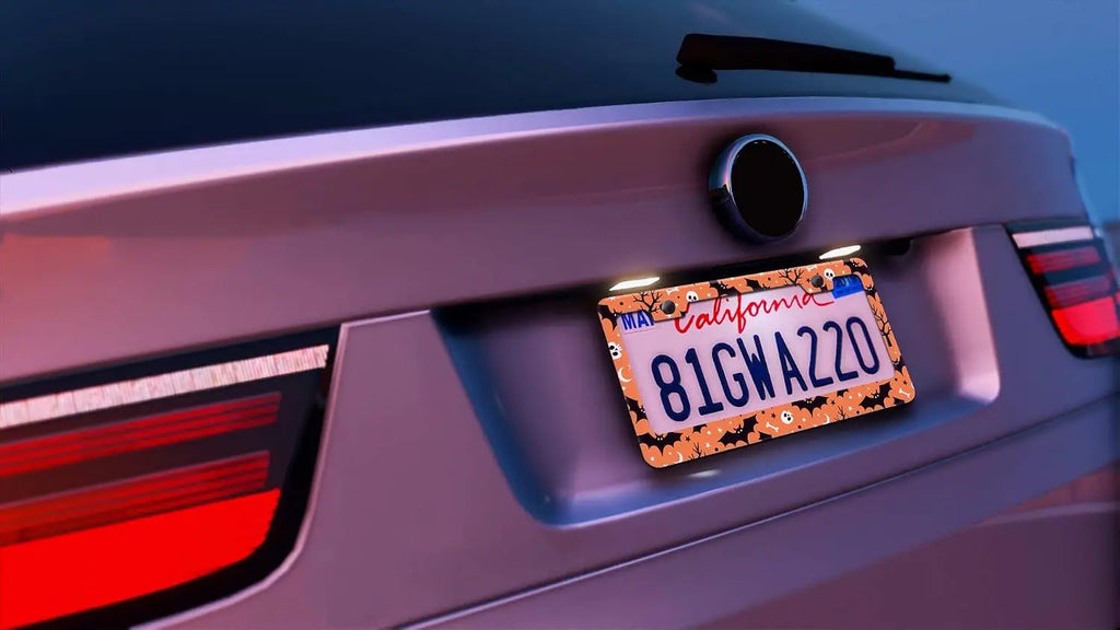 Halloween Bat & Skull License Plate Frames – Set of 2 License Plate Frame Set HIP