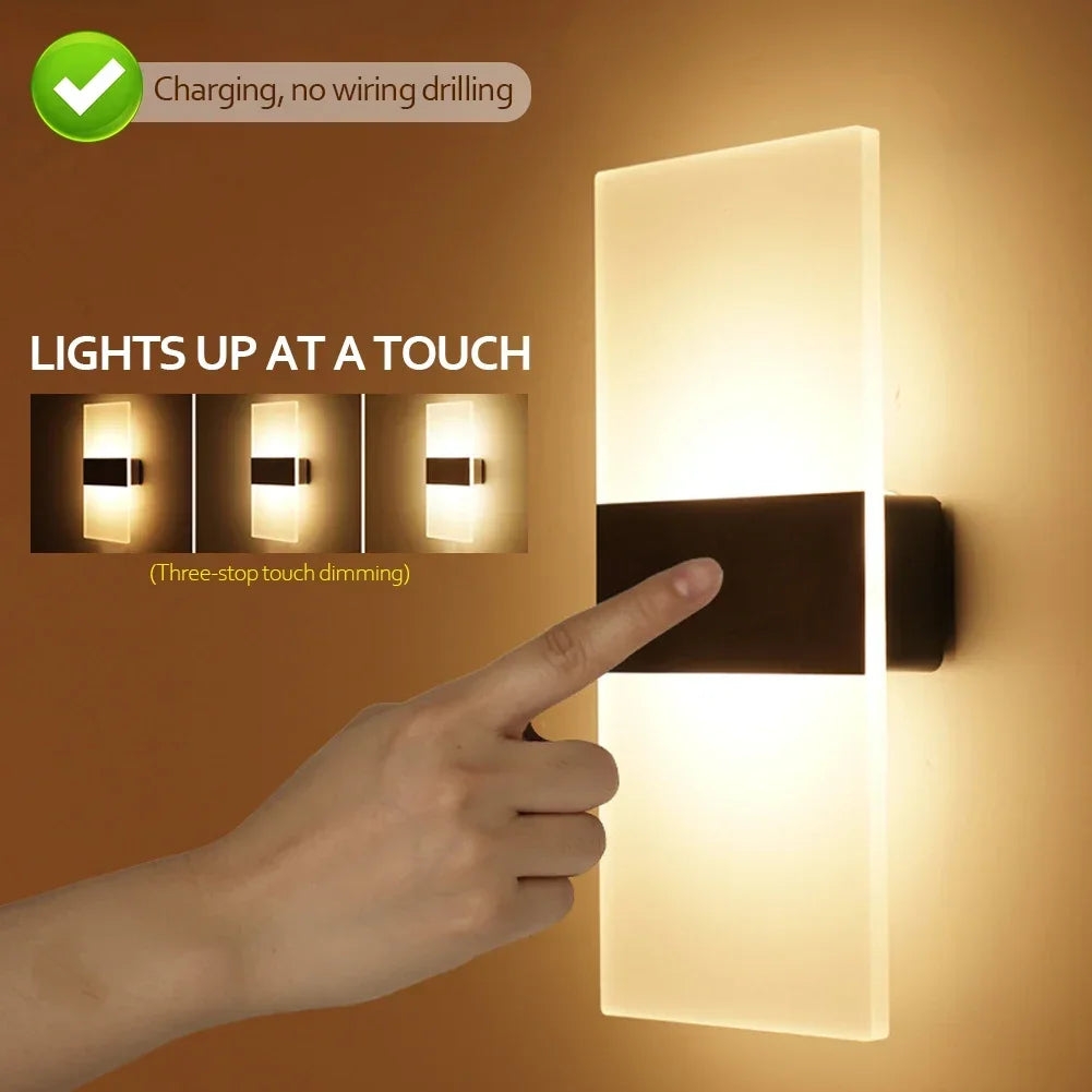 USB Rechargeable Wall Lights Home Indoor Motion Sensor Lighting Bedroom Bedside Lamp Corridor Stairway Decor Lights Wall Lamp HIP