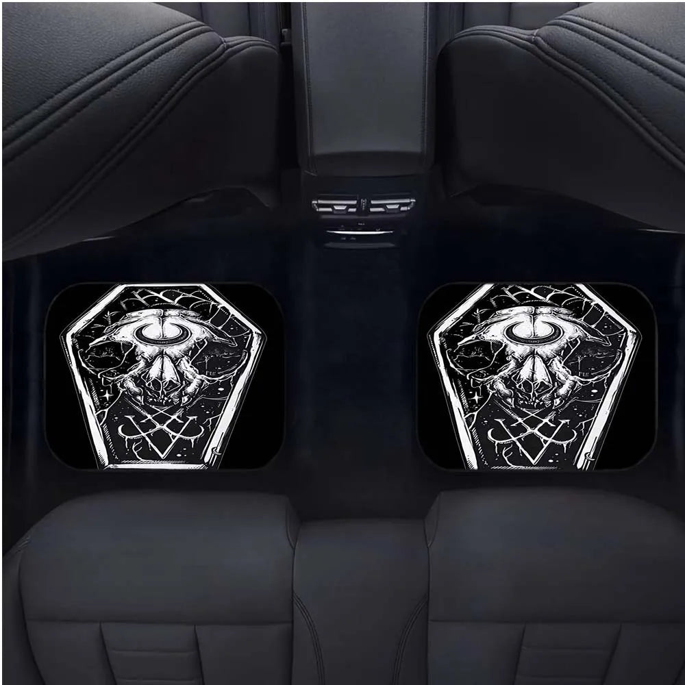 Gothic Coffin Print Car Floor Mats – 4-Piece Full Coverage Set Car Floor Mat Set HIP