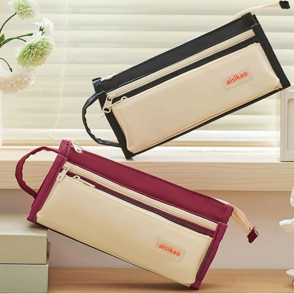 Large Capacity Multi-Layer Zipper Pencil Bag – Kids & Office Pencil Case HIP