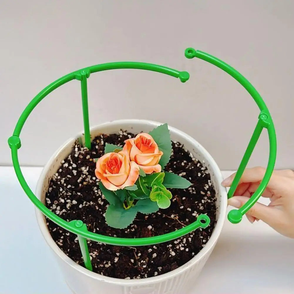 Stackable Plastic Plant Support Rings - 10-Tier Garden Stakes for Climbing Flowers, Vines, Vegetables | Durable Green HIP