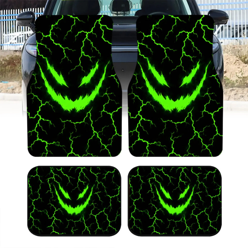 4-Piece Monster Eye Print Car Floor Mats – Universal Fit Car Floor Mats HIP WHITE