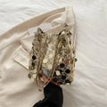 Shiny Sequin Bucket Bag – Chain Strap Crossbody | Korean Style Sequin Crossbody Bag HIP Gold