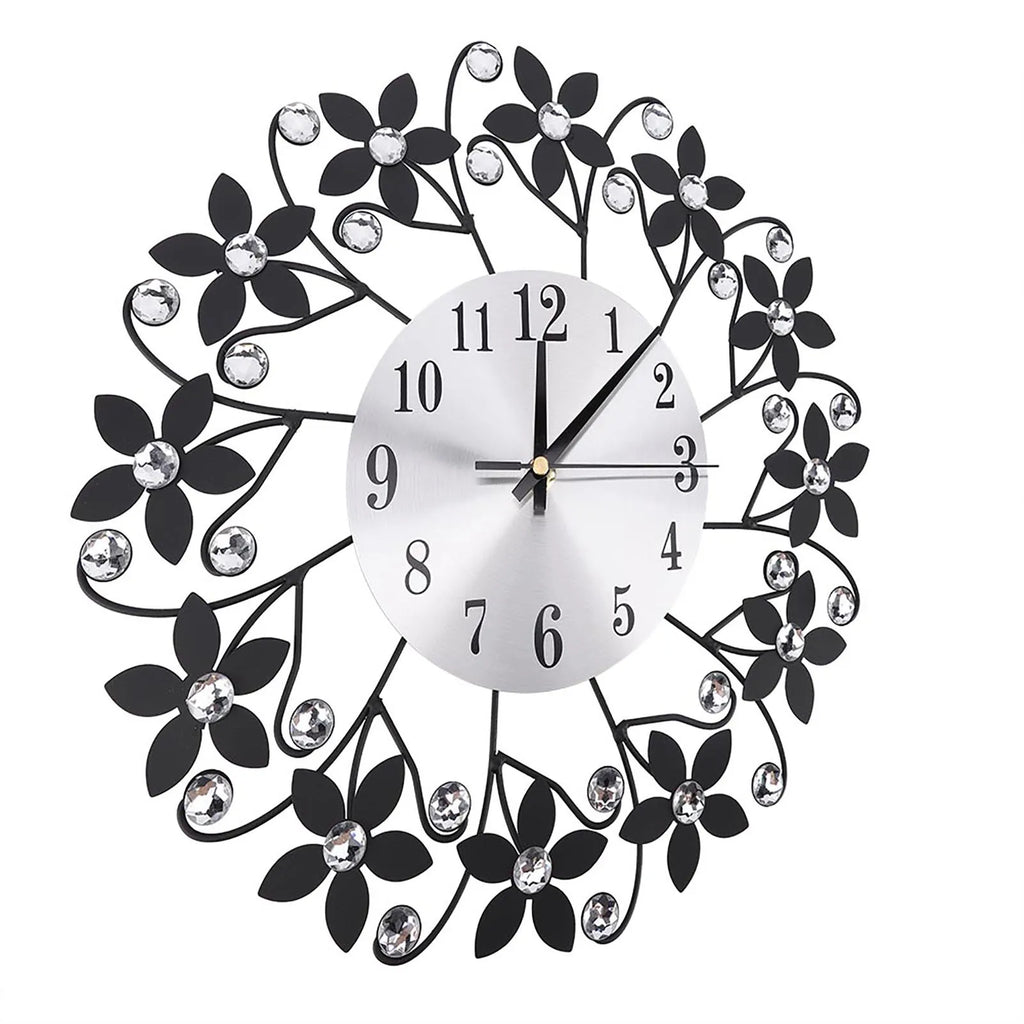 Modern Metal Wall Clock Crystal Home Office Decor Silent Metal Fashion Wall Clock HIP