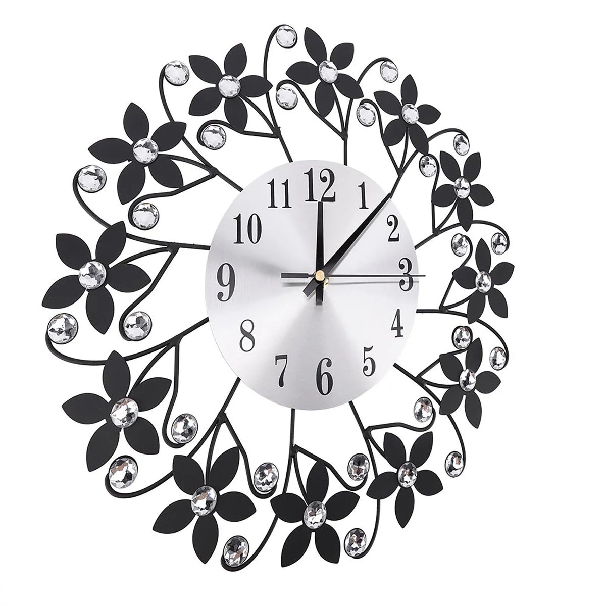 Modern Metal Wall Clock Crystal Home Office Decor Silent Metal Fashion Wall Clock HIP