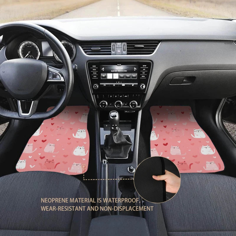 4-Piece Pink Love Car Floor Mats – Non-Slip All-Weather Set Car Floor Mats HIP