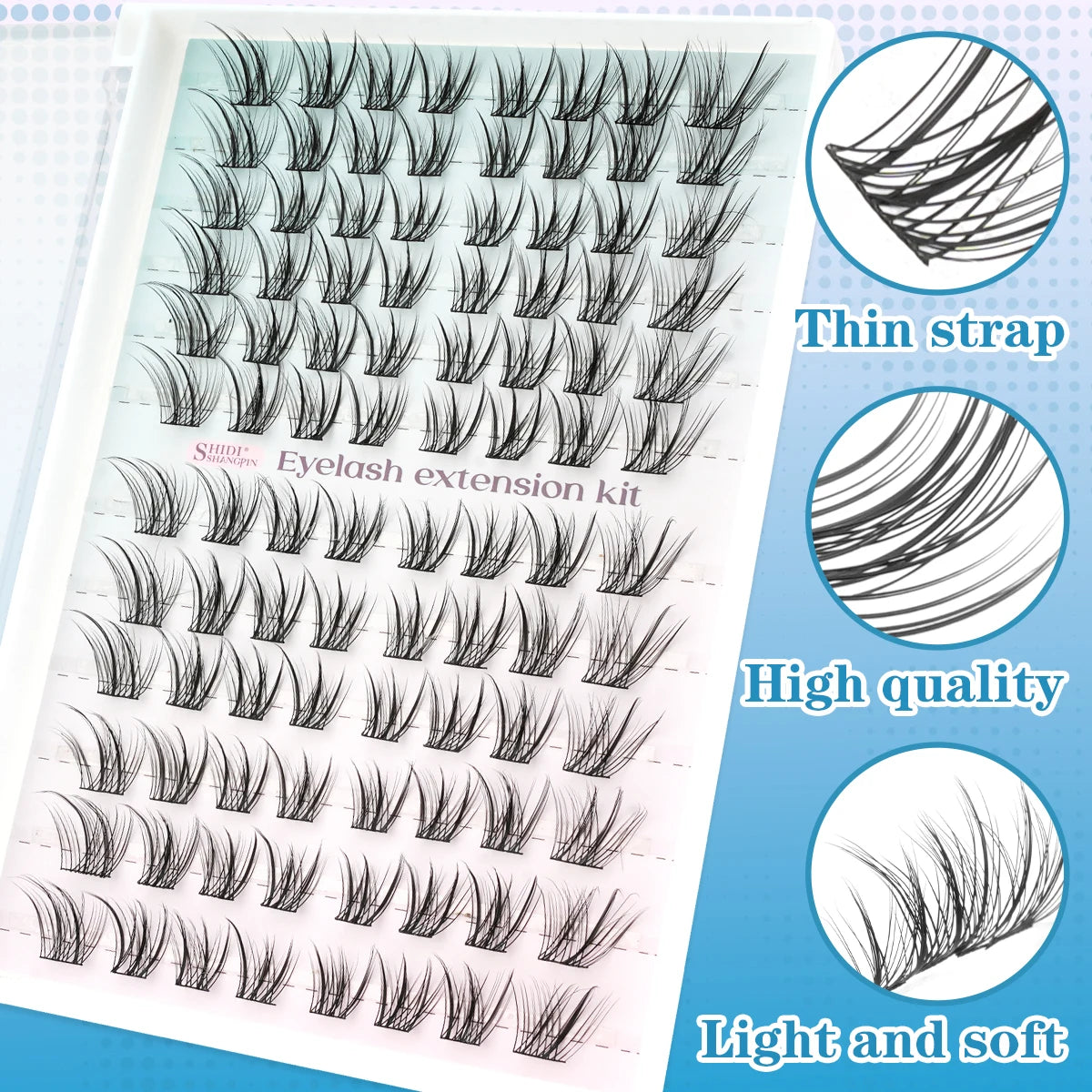 YSDO Clusters Kit Manga Lashes Fluffy 3D Mink Faux Cluster Lashes Set Lashes Extension with Remove Mascara Bond and Seal Kit HIP
