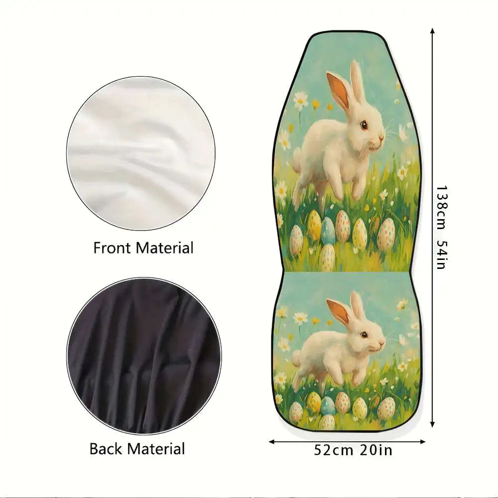Easter Bunny Car Seat Covers – 2pc Front High Back Set Car Seat Covers HIP