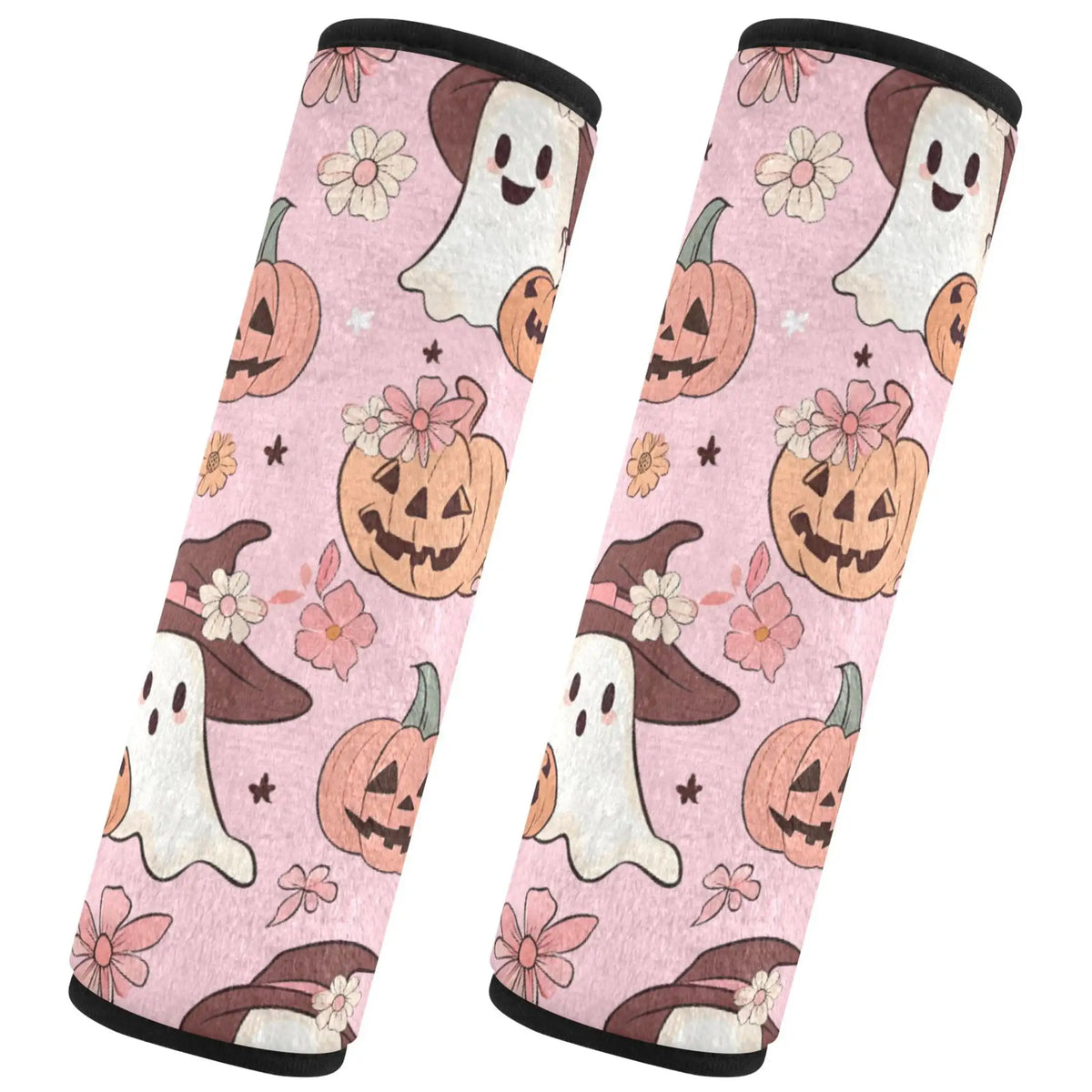 Halloween Pumpkin & Ghost Seat Belt Covers – 2 Pack Flannel Seat Belt Cover HIP