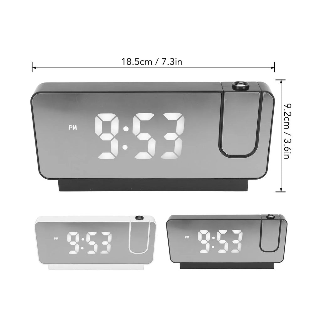 Projection Alarm Clock 180 Degree Wide Angle Projectable Clock USB Power Supply Flexible LED Screen Time Management for Home HIP