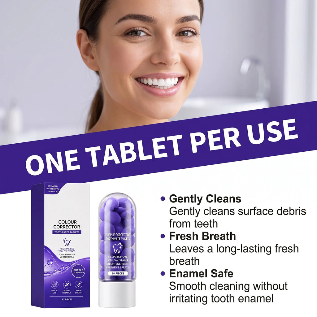 Purple Toothpaste Tablets – Brightening & Fresh Breath | 30 Tabs Toothpaste Tablets HIP